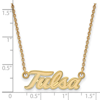 10k Gold LogoArt University of Tulsa T-U Large Pendant 18 inch Necklace