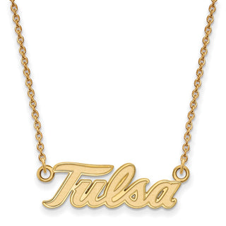 14k Gold LogoArt University of Tulsa T-U Large Pendant 18 inch Necklace