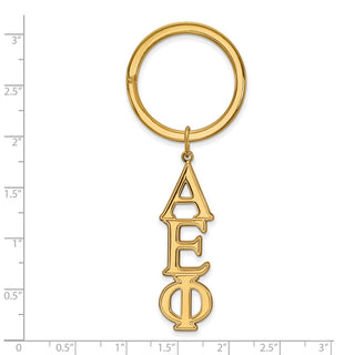 Sterling Silver Gold-plated LogoArt Alpha Epsilon Phi Sorority Greek Letters Key Ring