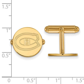 Sterling Silver Gold-plated NHL LogoArt Montreal Canadiens Cuff Links
