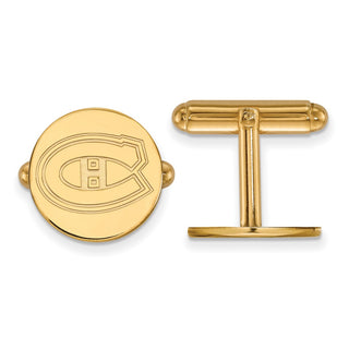 Sterling Silver Gold-plated NHL LogoArt Montreal Canadiens Cuff Links