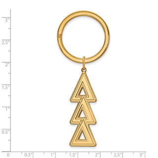 Sterling Silver Gold-plated LogoArt Delta Delta Delta Sorority Greek Letters Key Ring