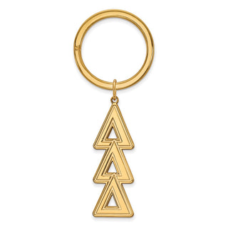 Sterling Silver Gold-plated LogoArt Delta Delta Delta Sorority Greek Letters Key Ring
