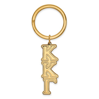 Sterling Silver Gold-plated LogoArt Kappa Kappa Gamma Sorority Greek Letters Key Ring