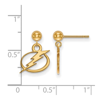 14k Gold NHL LogoArt Tampa Bay Lightning Dangle Ball Post Earrings