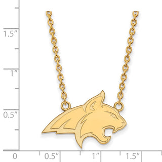 10k Gold LogoArt Montana State University Bobcat Large Pendant 18 inch Necklace