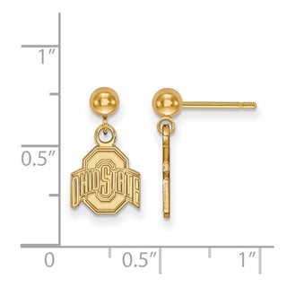 14k Gold LogoArt The Ohio State University Dangle Ball Post Earrings