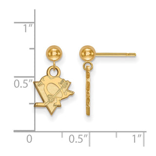 14k Gold NHL LogoArt Pittsburgh Penguins Dangle Post Earrings