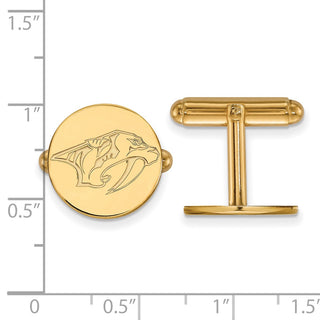 14k Gold NHL LogoArt Nashville Predators Cuff Links