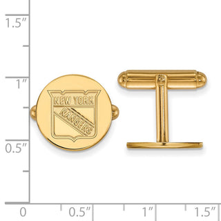 Sterling Silver Gold-plated NHL LogoArt New York Rangers Cuff Links