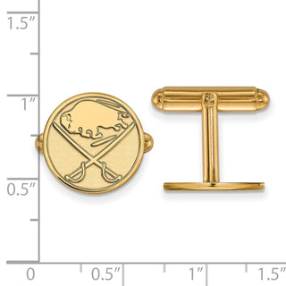 Sterling Silver Gold-plated NHL LogoArt Buffalo Sabres Cuff Links