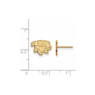 Sterling Silver Gold-plated LogoArt San Francisco State University Extra Small Post Earrings