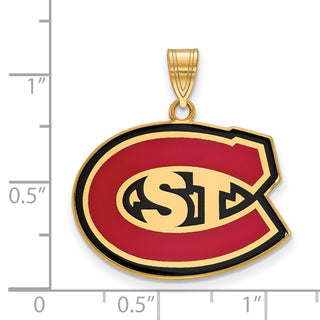 Sterling Silver Gold-plated LogoArt St. Cloud State University Large Enameled Pendant
