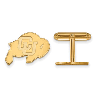 Sterling Silver Gold-plated LogoArt University of Colorado Buffalo Cuff Links