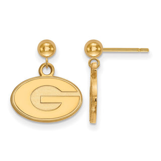 14k Gold LogoArt University of Georgia Letter G Dangle Ball Post Earrings