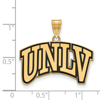 Sterling Silver Gold-plated LogoArt University of Nevada-Las Vegas U-N-L-V Large Enameled Pendant