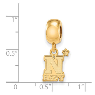 Sterling Silver Gold-plated LogoArt US Naval Academy Small Dangle Bead Charm