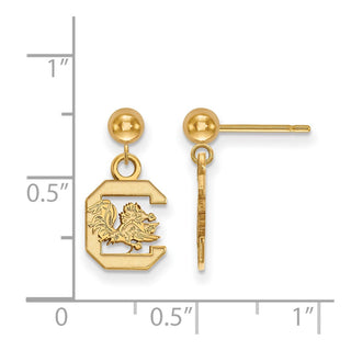 14k Gold LogoArt University of South Carolina Dangle Ball Post Earrings