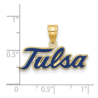 Sterling Silver Gold-plated LogoArt University of Tulsa T-U Large Enameled Pendant