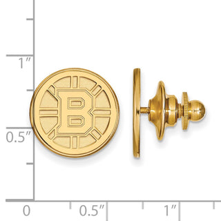 Sterling Silver Gold-plated NHL LogoArt Boston Bruins Lapel Pin