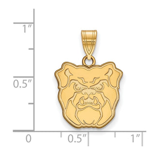 Sterling Silver Gold-plated LogoArt Butler University Bulldog Medium Pendant