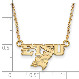 10K Gold LogoArt East Tennessee State U. Small Necklace