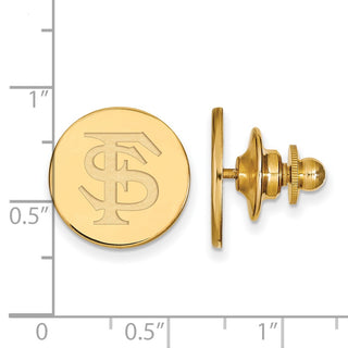 Sterling Silver Gold-plated LogoArt Florida State University F-S Lapel Pin