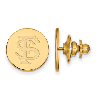 Sterling Silver Gold-plated LogoArt Florida State University F-S Lapel Pin