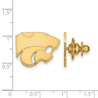 Sterling Silver Gold-plated LogoArt Kansas State University Wildcat Lapel Pin