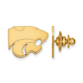 Sterling Silver Gold-plated LogoArt Kansas State University Wildcat Lapel Pin
