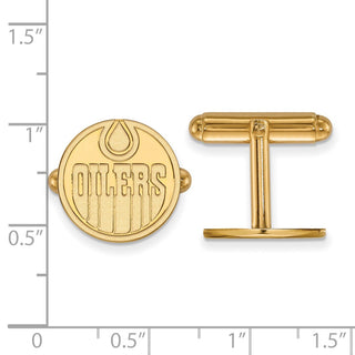 Sterling Silver Gold-plated NHL LogoArt Edmonton Oilers Cuff Links