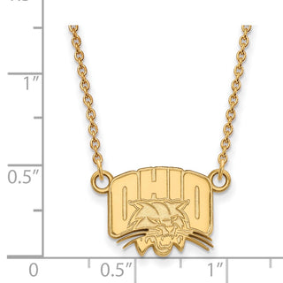 10k Gold LogoArt Ohio University Small Pendant 18 inch Necklace
