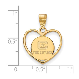 Sterling Silver w/Gold-plating LogoArt The Citadel Pendant in Heart
