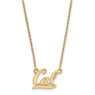 Sterling Silver Gold-plated LogoArt University of California Berkeley Small Pendant 18 inch Necklace