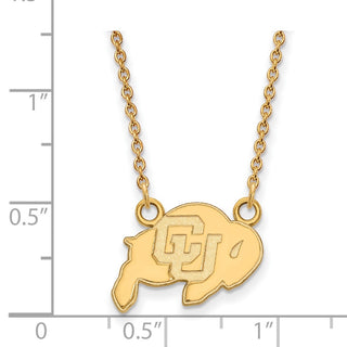 14k Gold LogoArt University of Colorado Buffalo Small Pendant 18 inch Necklace