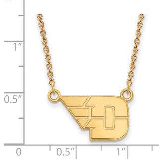 14k Gold LogoArt University of Dayton Small Pendant 18 inch Necklace