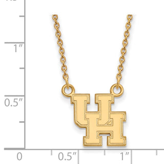 14k Gold LogoArt University of Houston U-H Small Pendant 18 inch Necklace