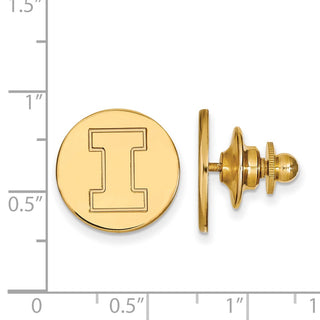 14k Gold LogoArt University of Illinois Letter I Lapel Pin