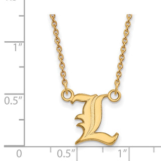 14k Gold LogoArt University of Louisville Letter L Small Pendant 18 inch Necklace