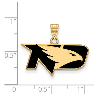 Sterling Silver Gold-plated LogoArt University of North Dakota Small Enameled Pendant