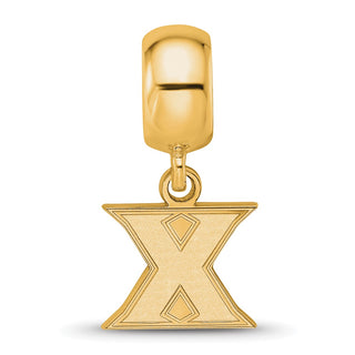 Sterling Silver Gold-plated LogoArt Xavier University Letter X Extra Small Dangle Bead Charm