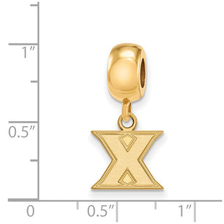 Sterling Silver Gold-plated LogoArt Xavier University Letter X Extra Small Dangle Bead Charm