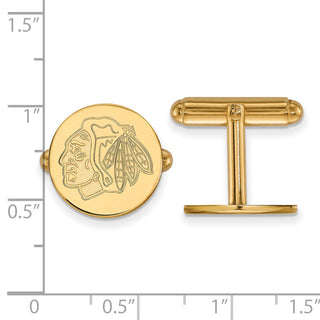14k Gold NHL LogoArt Chicago Blackhawks Cuff Links