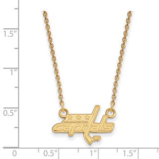 10k Gold NHL LogoArt Washington Capitals Small Pendant 18 inch Necklace