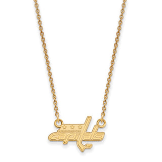 14k Gold NHL LogoArt Washington Capitals Small Pendant 18 inch Necklace