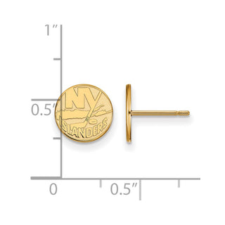 Sterling Silver Gold-plated NHL LogoArt New York Islanders Extra Small Post Earrings