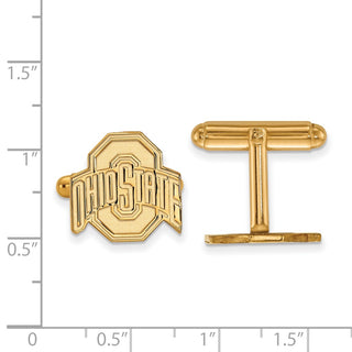 Sterling Silver Gold-plated LogoArt The Ohio State University Cuff Links