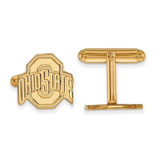 Sterling Silver Gold-plated LogoArt The Ohio State University Cuff Links