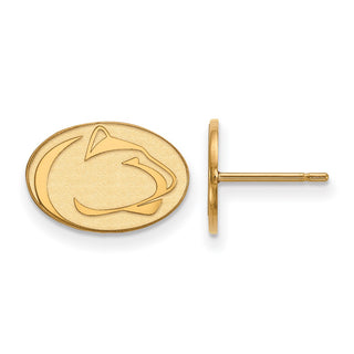 Sterling Silver Gold-plated LogoArt Penn State University Lion Extra Small Post Earrings