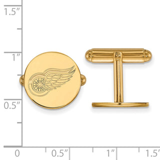 Sterling Silver Gold-plated NHL LogoArt Detroit Red Wings Cuff Links